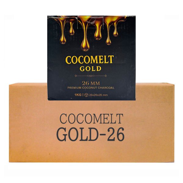 with★coco 26mm ココメルトゴールド CUBE 炭 1kg ｜シーシャ・水たばこ用品販売店